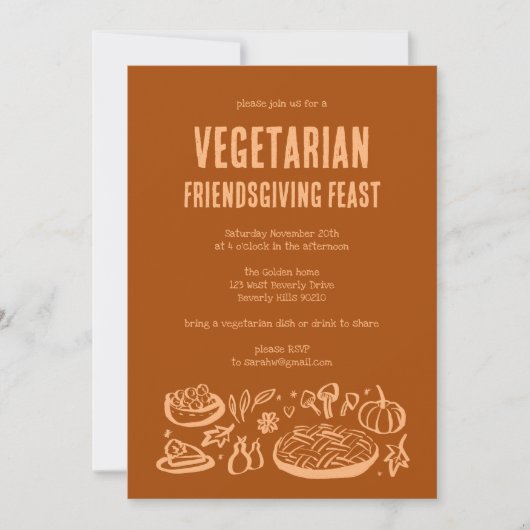 Grappige VEGETARISCHE Thanksgiving Friendsgiving Kaart (Voorkant)