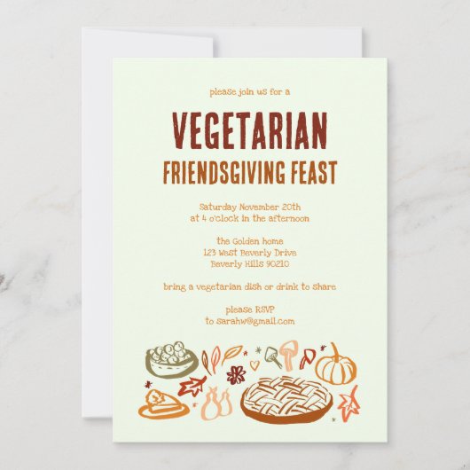 Grappige VEGETARISCHE Thanksgiving Friendsgiving Kaart (Voorkant)