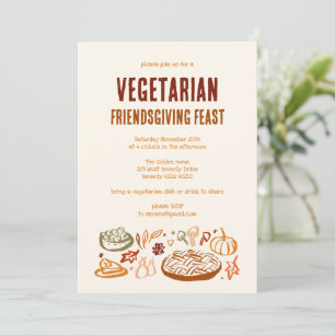 Grappige VEGETARISCHE Thanksgiving Friendsgiving Kaart