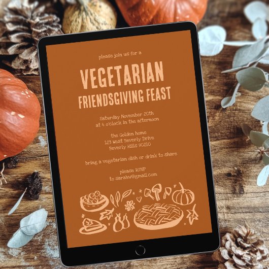 Grappige VEGETARISCHE Thanksgiving Friendsgiving Kaart
