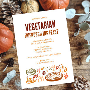 Grappige VEGETARISCHE Thanksgiving Friendsgiving Kaart