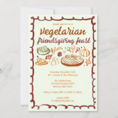 Grappige VEGETARISCHE Thanksgiving Friendsgiving Kaart (Voorkant)