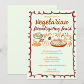 Grappige VEGETARISCHE Thanksgiving Friendsgiving Kaart (Voorkant / Achterkant)
