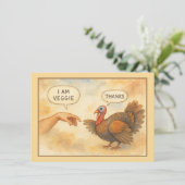 Grappige Vegetarische Thanksgiving Kaart (Staand voorkant)