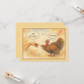 Grappige Vegetarische Thanksgiving Kaart (Voorkant / Achterkant in situ)