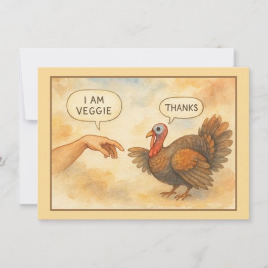 Grappige Vegetarische Thanksgiving Kaart (Voorkant)