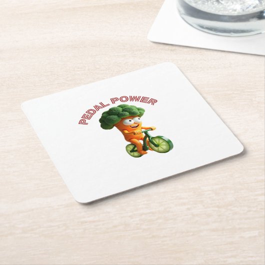 Grappige Veggie Rider Kartonnen Onderzetters (Schuin)