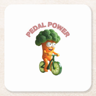 Grappige Veggie Rider Kartonnen Onderzetters