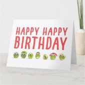 Grappige Veggie Verjaardag Kaart – Schattigee Spro (Voorkant)