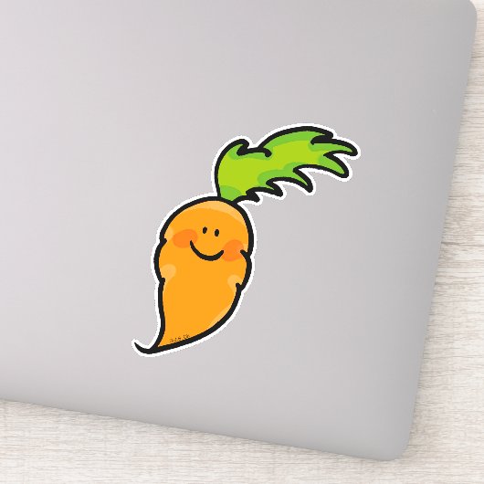 Grappige veggie wortel cartoon sticker (Detail)