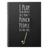 Grappige veld hockey geschenken voor haar speler m notitieboek (Voorkant)