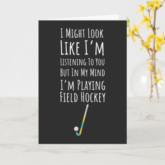 Grappige Veldhockey Kaarten Team Speler Sport Coac (Gele Bloem)