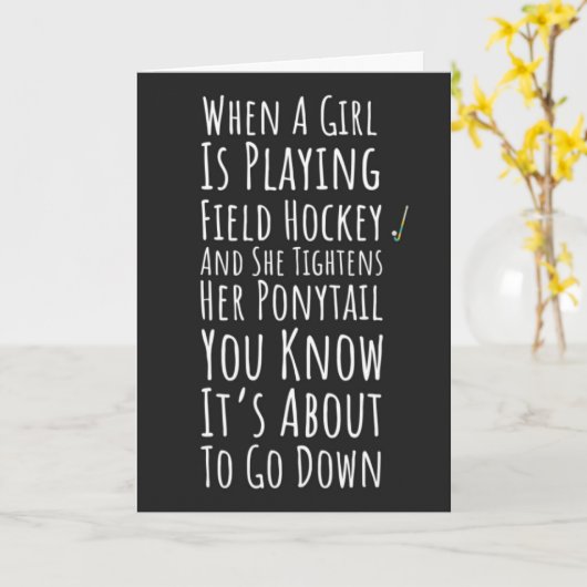 Grappige Veldhockey Kaarten Vrouwen Sport Team Spe (Gele Bloem)