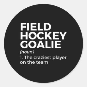 Grappige veldhockey keeper definitie mannen vrouwe ronde sticker