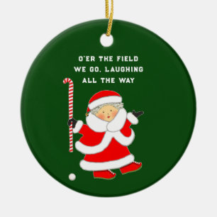 Grappige veldhockey keramisch ornament