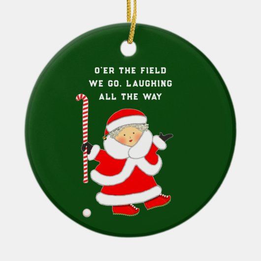 Grappige veldhockey keramisch ornament (Voorkant)