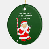 Grappige veldhockey keramisch ornament (Links)