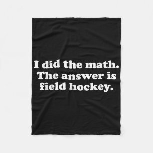Grappige Veldhockey Meisjes Jongens Mannen of Vrou Fleece Deken