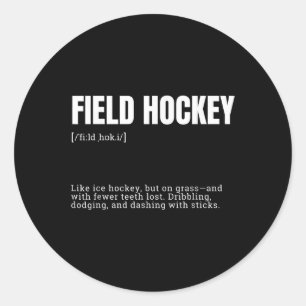 Grappige veldhockey zoals ijshockey definitie ronde sticker