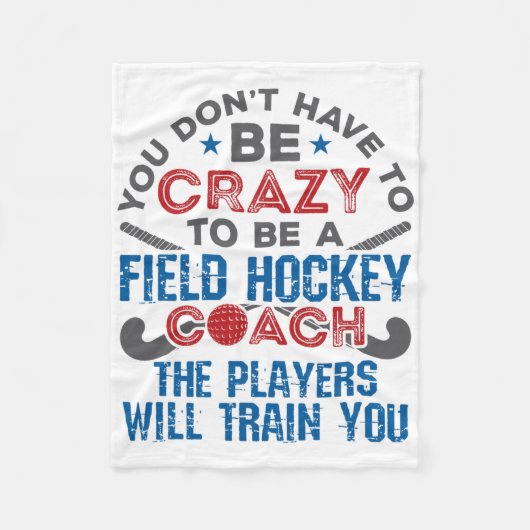 Grappige veldhockeycoach (1) fleece deken (Voorkant)