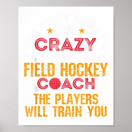 Grappige veldhockeycoach _1 poster (Voorkant)