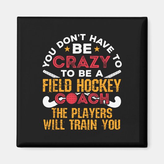 Grappige veldhockeycoach magneet (Voorkant)