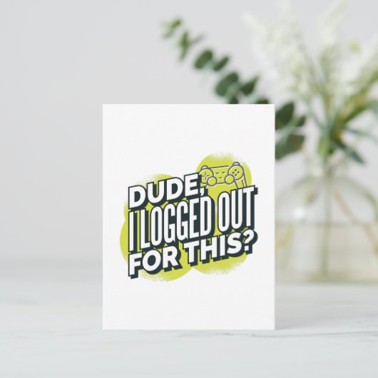 Grappige vent ik logde uit voor deze Gamer Joystic Briefkaart (Staand voorkant)