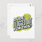 Grappige vent ik logde uit voor deze Gamer Joystic Briefkaart (Voorkant / Achterkant)