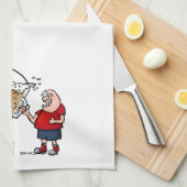 Grappige vent met maar één grote bier theedoek (Quarter Fold)