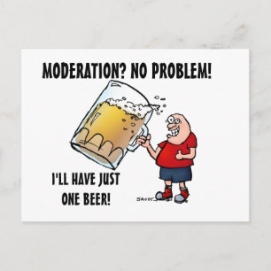 Grappige vent met maar één grote biertje briefkaart