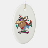 grappige vent skateboarding santa claus keramisch ornament (Rechts)