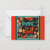 Grappige vent, wees aardig Kleurrijke Kids Inspiri Notitiekaartje (Voorkant)