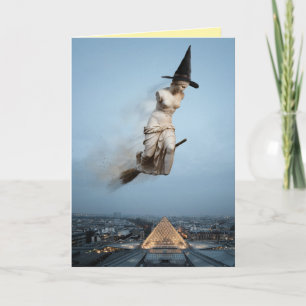 Grappige Venus de Milo Halloween kaart