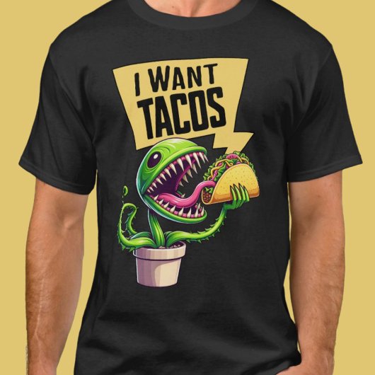 Grappige Venus Fly Trap Wil Een Taco T-shirt