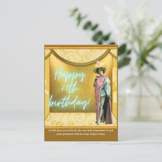 Grappige Veranderde Kunst 60e Verjaardag Briefkaart (Staand voorkant)