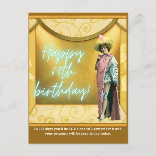 Grappige Veranderde Kunst 60e Verjaardag Briefkaart (Voorkant)