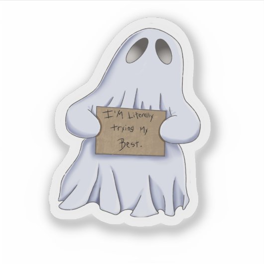 Grappige Verdrietige Geest Sticker (Voorkant)