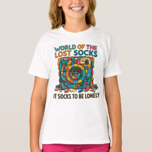 Grappige verdwenen Sokken wereld vermist maar niet T-shirt