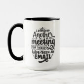 Grappige vergadering e-mail woord kunst mok (Links)