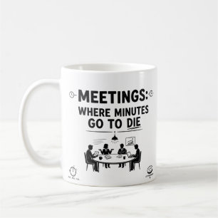 Grappige vergaderingen Kantoorhumor Collega koffie Koffiemok