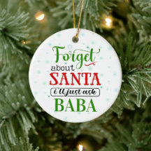Grappige Vergeet Sinterklaas BABA Kerst Ornament