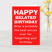 grappige vergeten verjaardag kaart (Gele Bloem)