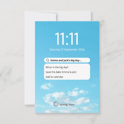 Grappige vergrendelscherm van de telefoon, save th save the date (Voorkant)