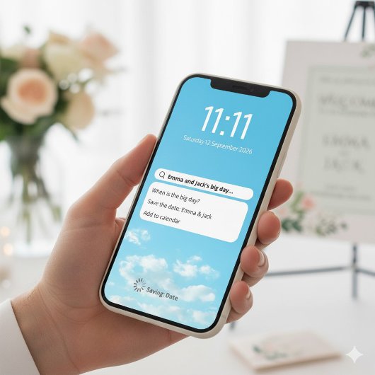 Grappige vergrendelscherm van de telefoon, save th save the date