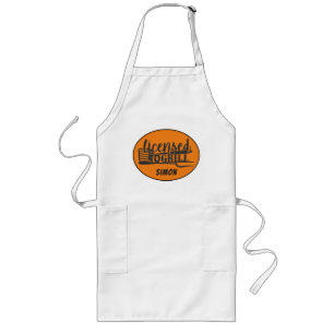 Grappige Vergunning om te Grill BBQ Citaat Persona Lang Schort