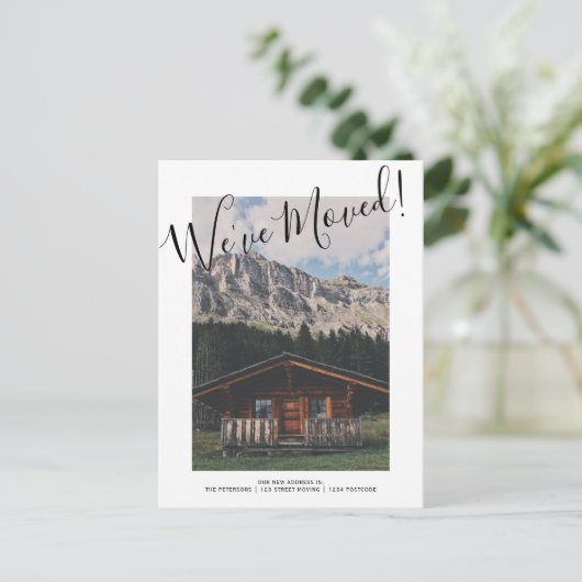 grappige verhuis aankondiging Upload je foto (Staand voorkant)