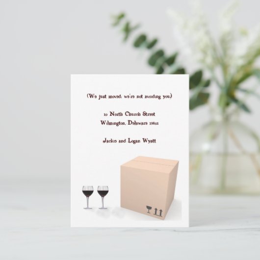 Grappige verhuisbericht aankondiging (Staand voorkant)