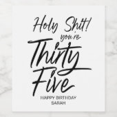 Grappige Verjaardag 35e Gelukkige Verjaardag 35 Wijn Etiket (Enkel label)