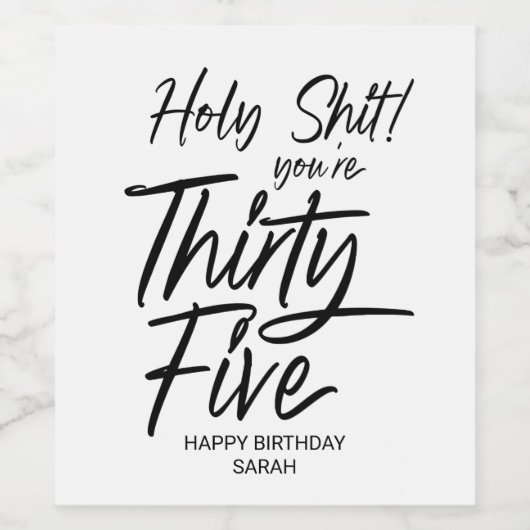 Grappige Verjaardag 35e Gelukkige Verjaardag 35 Wijn Etiket (Enkel label)