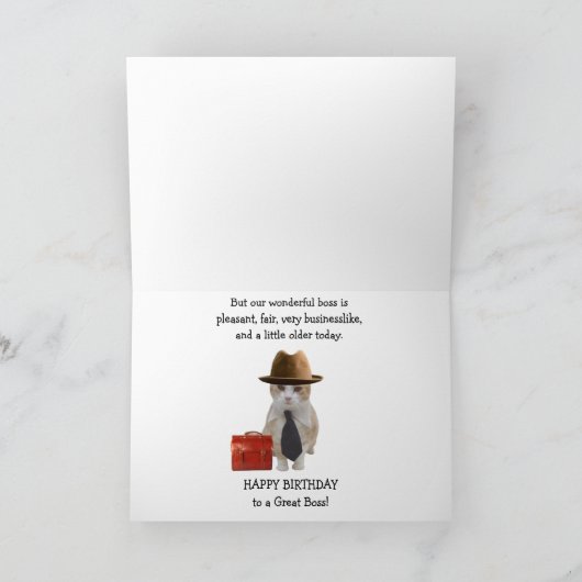 Grappige verjaardag baas kaart (Binnen)